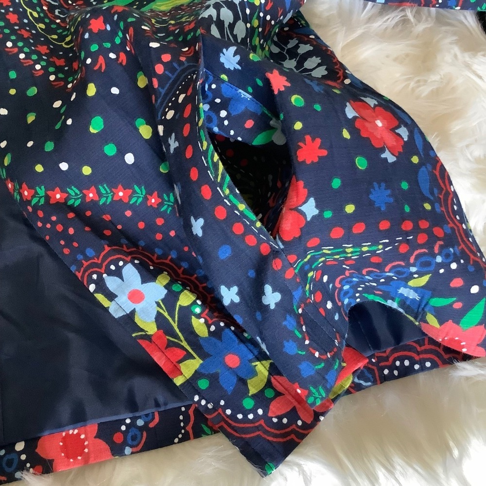 Alfred Dunner Petite Navy Paisley Floral Open Front Jacket Blazer 18P Womens - Picture 6 of 16